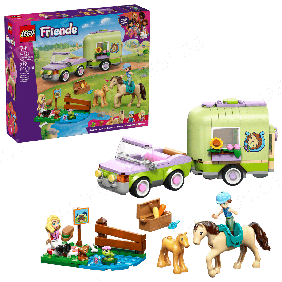 ასაწყობი კონსტრუქცია HORSE & BABY FOAL TRAILER 42695 | FRIENDS