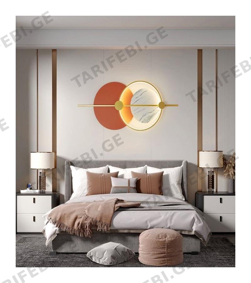 კედლის სანათი GZLB-9003/650 W25 ზომა: 650*280 ფერი : ORANGE/GOLD/GREY