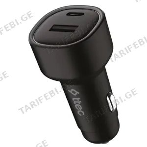 Ttec SmartCharger Duo PD 48W Car Fast Charger USB-C + USB-A Black 2CKP02S
