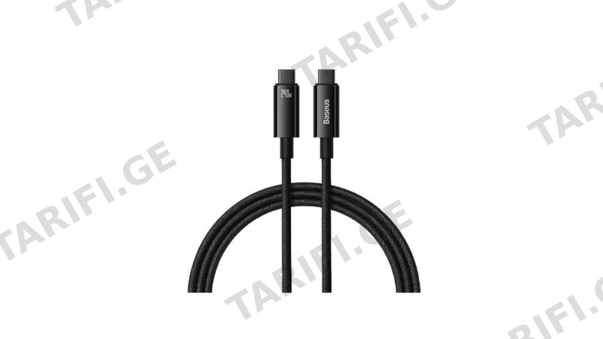 Baseus Tungsten Gold Fast Charging Data Cable Type-C to Type-C 240W 1m CAWJ040001