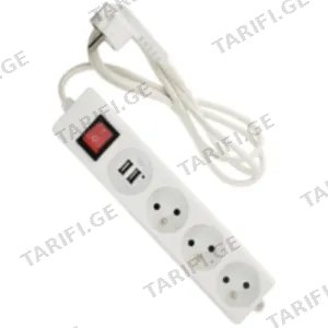 Ingelec 3 Socket with USB 1.5m White (1713U/1)