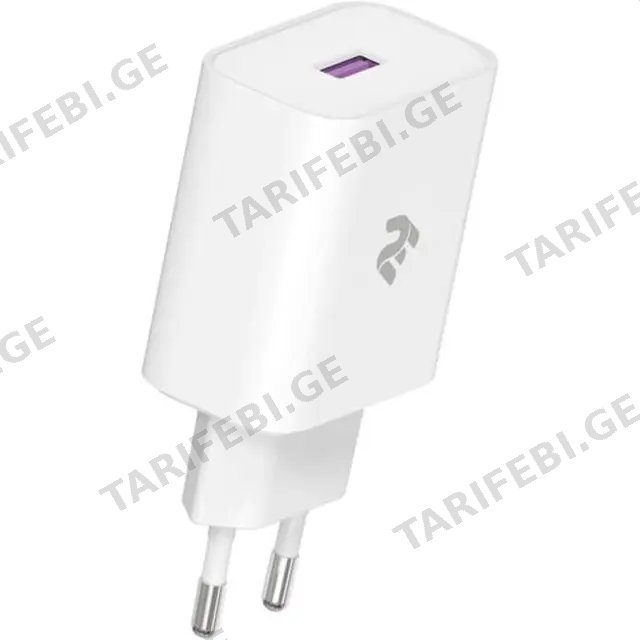 დამტენი 2Е Wall Charger USB QC3.0 DC5V/3A, Max 18W, white