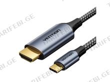 VENTION CRHHAC Cotton Braided USB-C to HDMI-A 4K HD Cable 1.8M HDMI კაბელი