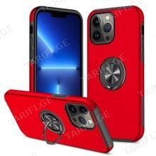 iPhone 11 Pro Max Elit Ring Case სილიკონის ქეისი ბეჭდით - წითელი