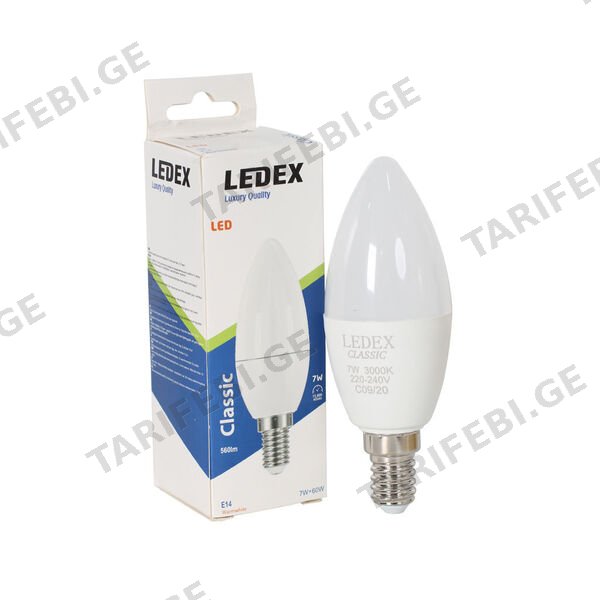 LED ნათურა ჭაღის 7W E14 3000K CLASSIC LEDEX LED48- 0127
