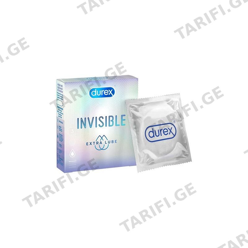 DUREX პრეზერვატივი უხილავი ექსტრა-3ც