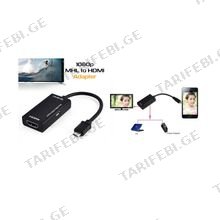 Kingda გადამყვანი ჰაბი Micro to HDTV Audio and video sync adapter (7449)