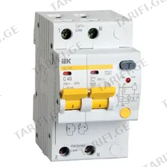 დიფერენციალური ავტომატი AD12M 2R C40 30mA IEK