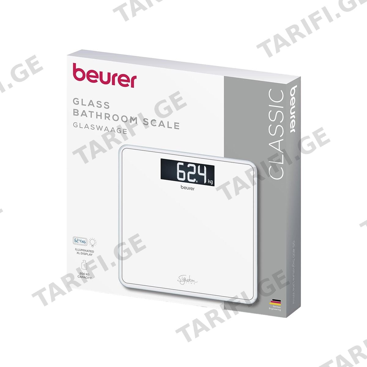 სასწორი GS400 თეთრი Signature Line ბოირერი - Beurer