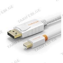 CABLETIME CT-AV588-02G-W1 Mini DisplayPort to DisplayPort Cable, CABLETIME Mini DP to DP Cable Adapter 4K Resolution Ready WHITE