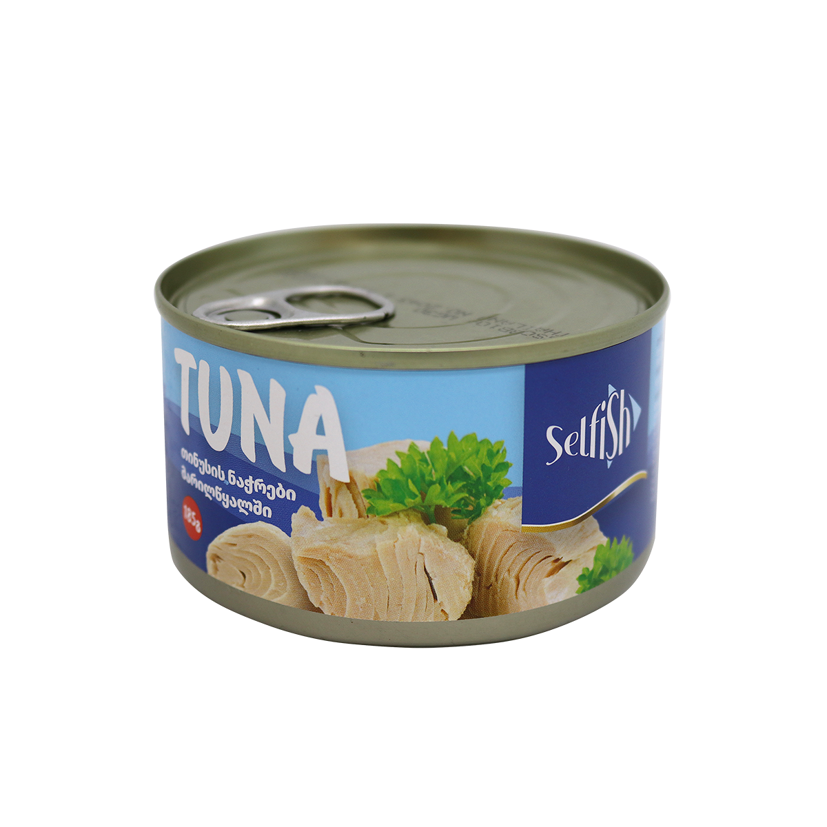 კონსერვი თევზის "სელფიშ" თინუსი წვენში 185 გრ