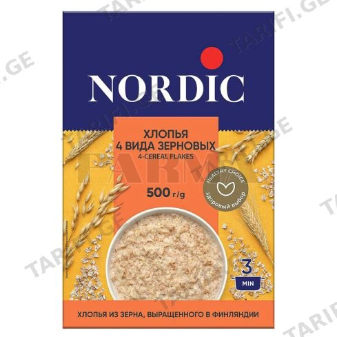 NORDIC - 4 სახის მარცვლის ფაფა 500 გ