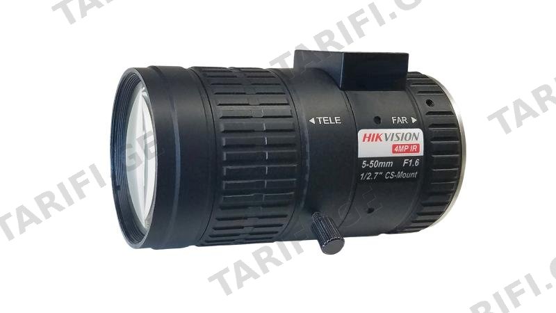 ლინზა IP Hikvision,TV0550D-4MPIR კამერისთვის (DS-2CD2821G0(C))5-50mm,F1.6-C,VF