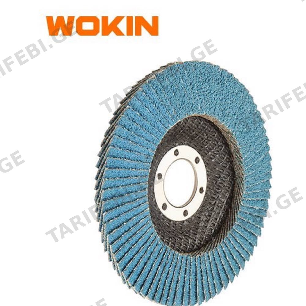 სახეხი დისკი Wokin 775812, 115×22.2mm, Zirconia Oxide Flap Disc, Blue