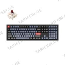KEYCHRON Q6 104KEY GATERON G PRO BROWN RGB სადენიანი მექანიკური კლავიატურა