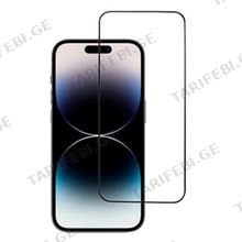 Glass Pro+ Full Screen Tempered Glass 111D Apple iPhone 14 Pro Black ეკრანის დამცავი