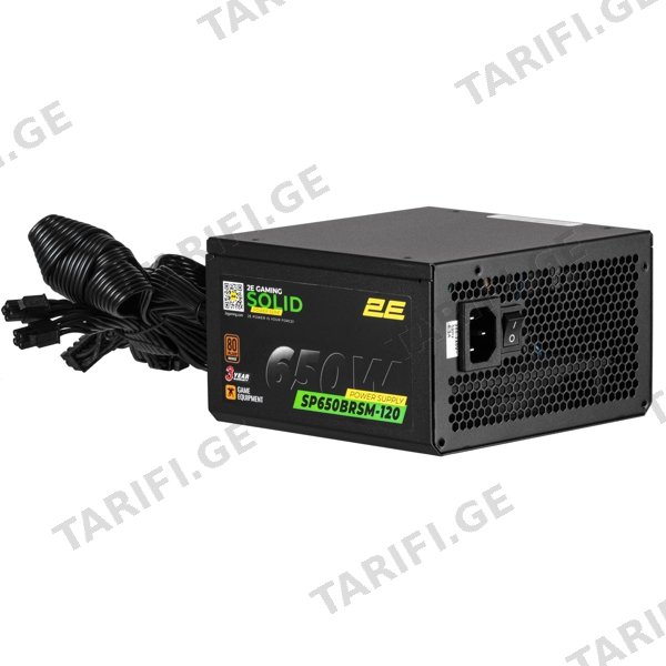 კვების ბლოკი 2E 2E-SP650BRSM-120 SOLID, 650W, 80 PLUS BRONZE, POWER SUPPLY, BLACK