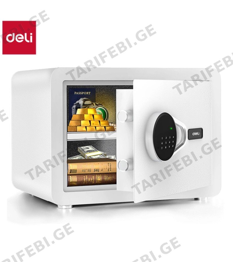 სეიფი T541 ზომა. 25*35*25 სმ WHITE მწარ. deli