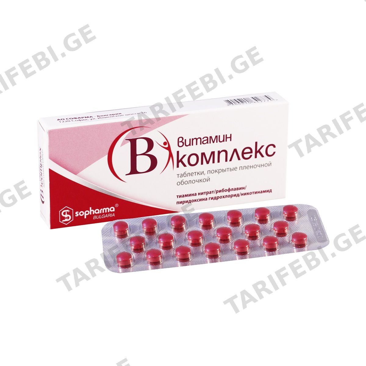 ვიტამინი B კომპლექსი - Vitamin B Complex 20 ტაბლეტი