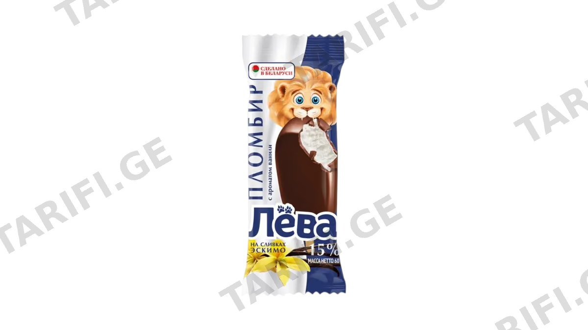 ნაყინი "ლიოვა იზ მოგილიოვა" პლომბირი ვანილის კაკაოთი 60გ