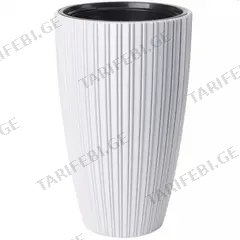საყვავილე ქოთანი FORM PLASTIC Mika Slim 30 თეთრი