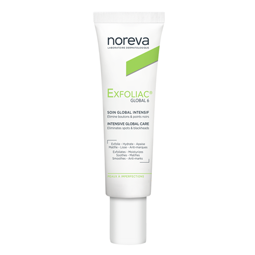 ნორევა - Exfoliac Global 6 სახის გელი ინტენსიური ზრუნვა/აკნეს საწინააღმდეგო 30მლ