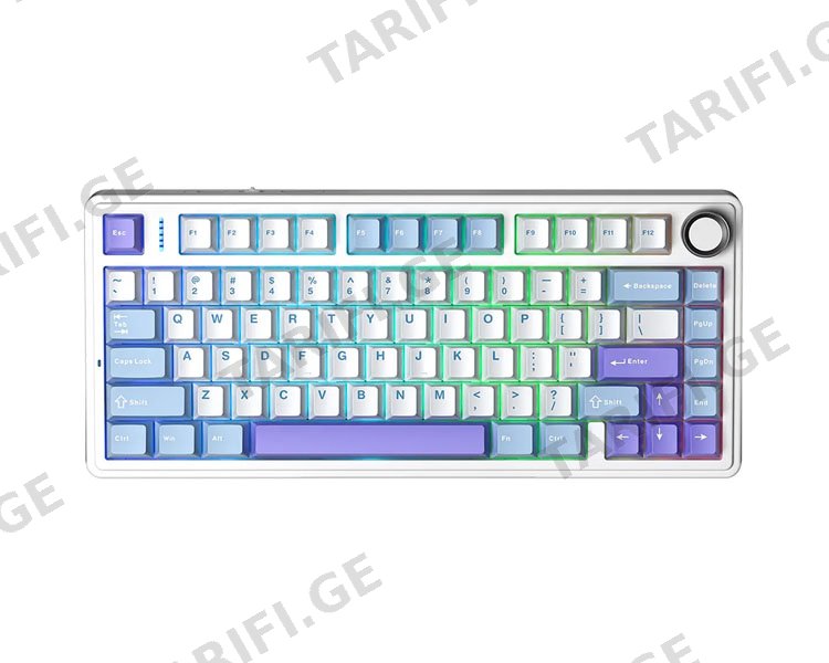 კლავიატურა AULA F75 Wireless Mechanical Keyboard Gradient White/Blue/Purple (Star Vector Switch)