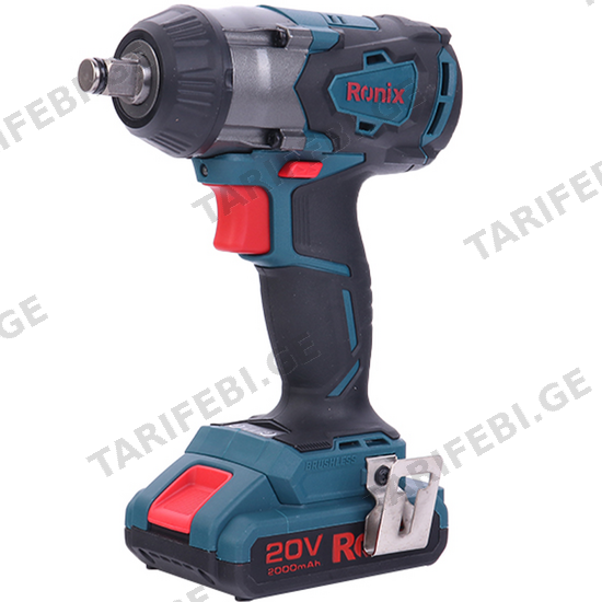 ქანჩმომჭერი აკუმულატორზე RONIX 8907K 1/2″, (20 V, 350 NM)