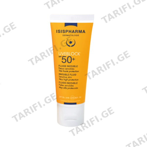ისისფარმა - მზისგან დამცავი Uveblock SPF 50+ Fluid Tinted სახის ფლუიდი შეფერილი მშრალი კანის 12+ 40მლ
