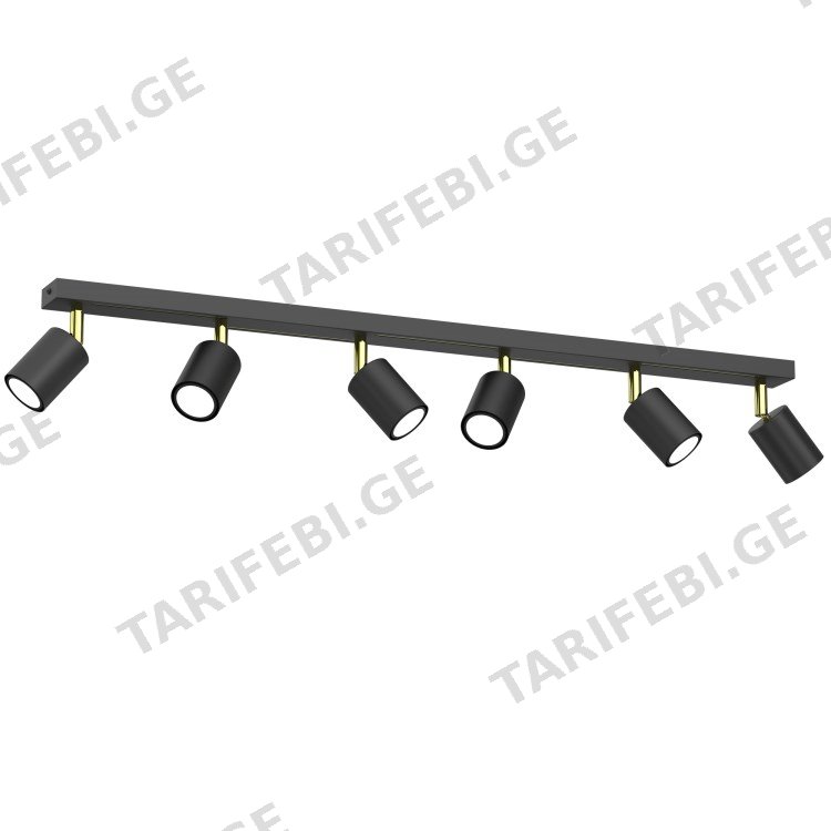 სპოტი Luminex Striper 6 GU10 ლითონი შავი ოქროსფერი 4517