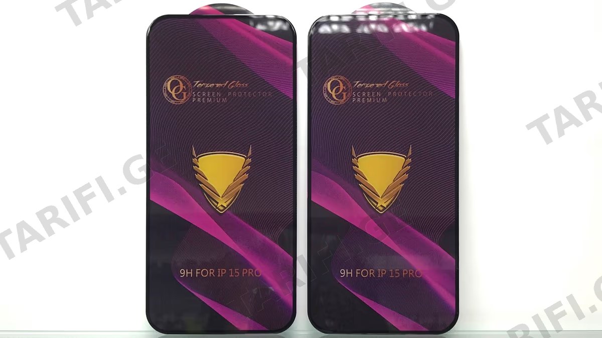 iPhone 15 Pro Tempered Glass. 2 Pieces. ბრონი.