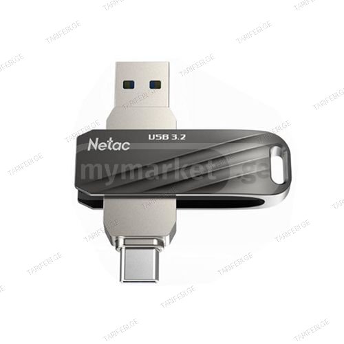 ფლეშ მეხსიერება - Netac US11 USB 3.2 + Type-C 128 GB
