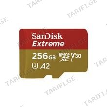 SanDisk 256GB Extreme MicroSDXC UHS-I Card Up to 190MB/s/C V30/4K/A2 SDSQXAV-256G-GN6MN Micro-SD ბარათი