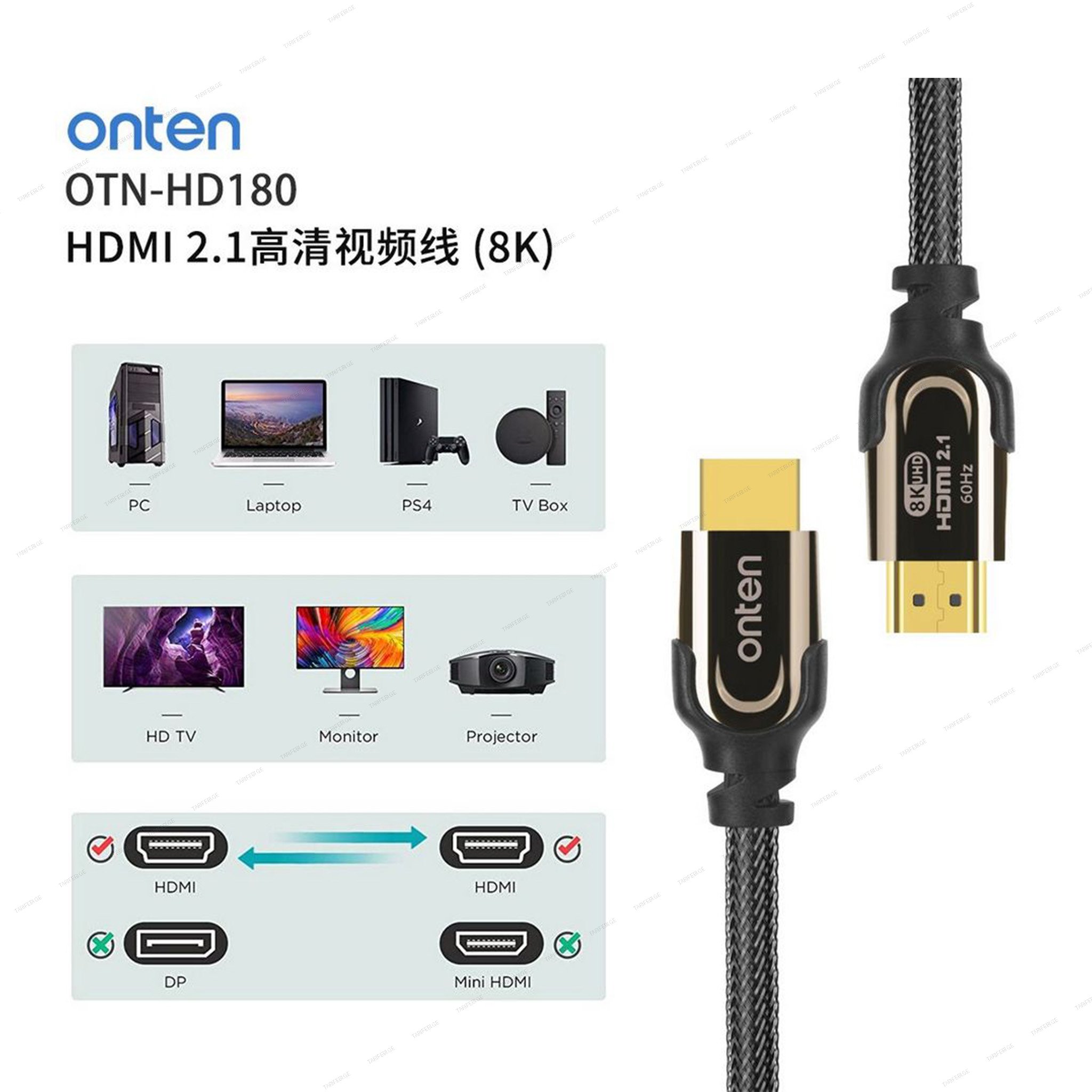 HDMI2.1 high-definition video cable (8K) OTN-HD180
