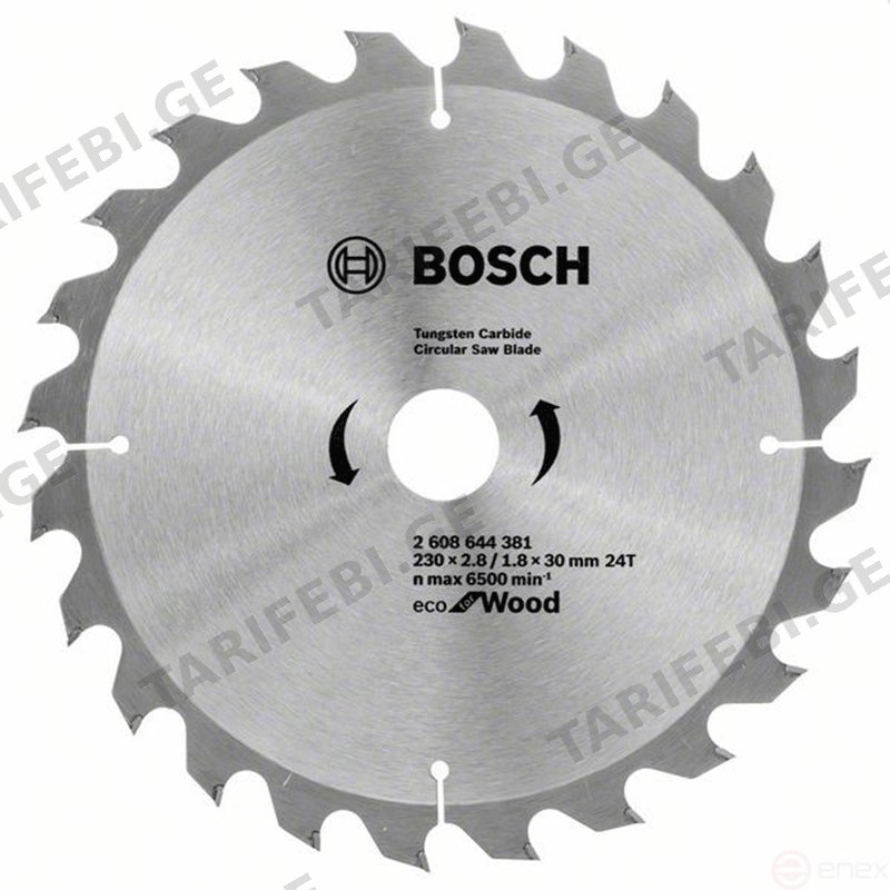 ხერხის პირი BOSCH CIRCULAR SAW BLADE ECO WOOD 2608644381