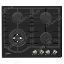 Midea MG696TRGB გაზის ჩასაშენებელი ქურის ზედაპირი