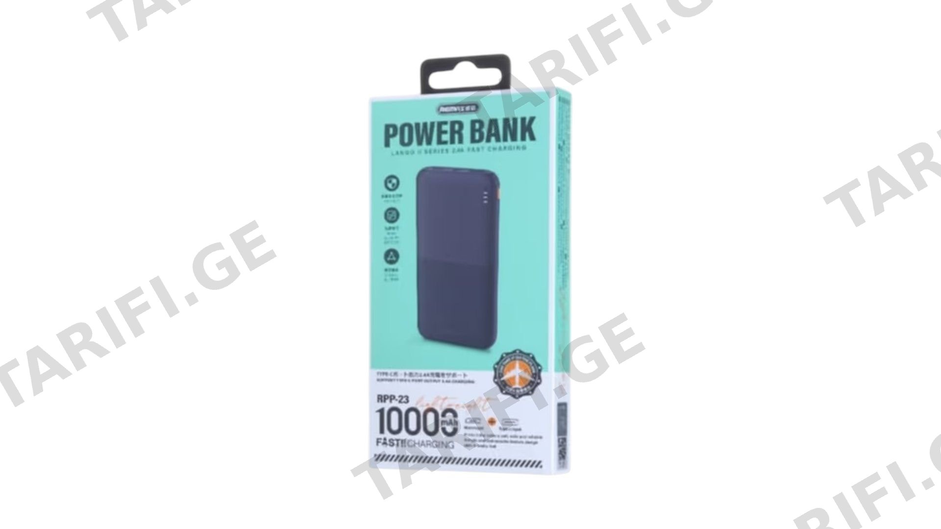 Remax RPP-23 10000mah სარეზერვო ელემენტი ფოვერბანკი