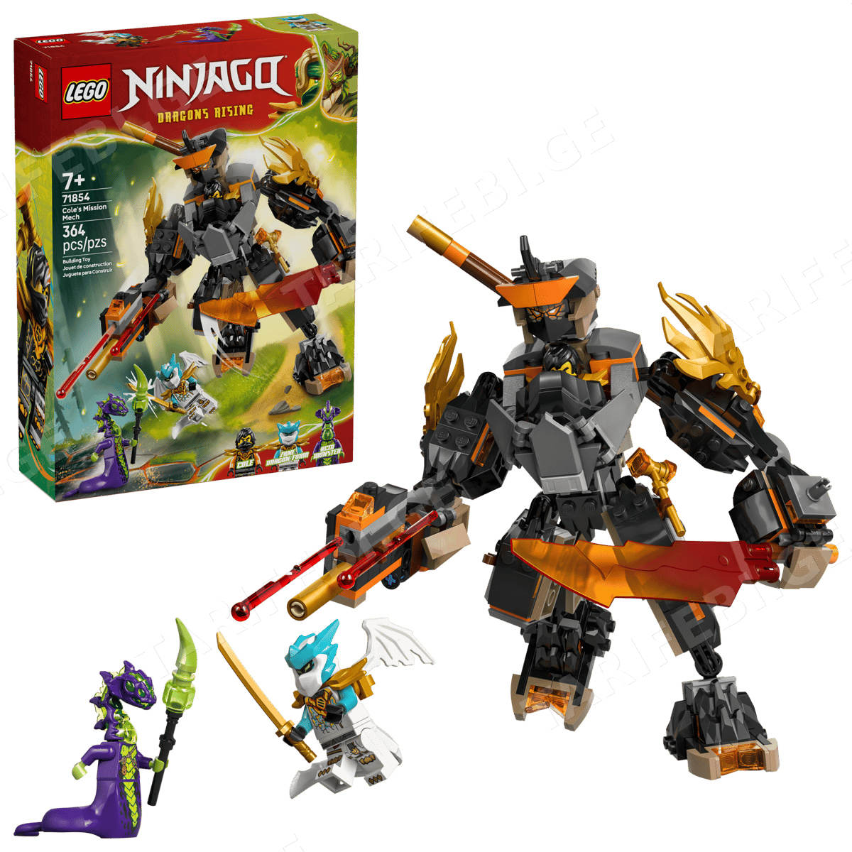 ასაწყობი კონსტრუქცია COLE'S MISSION MECH & DRAGON ZANE - NINJAGO® - LEGO