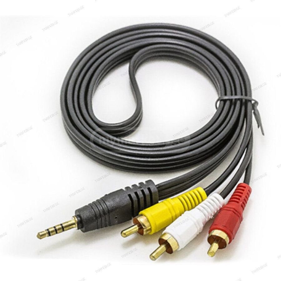 3.5mm Male AUX to 3 RCA Male 1.5m cable