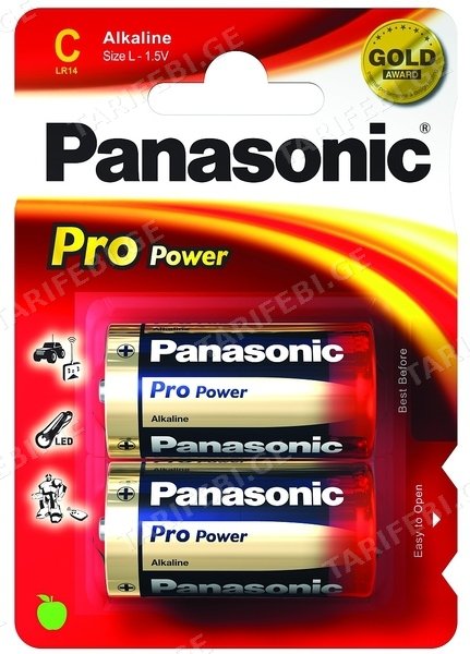 ელემენტი ალკალინი Panasonic LR14 ProPower С  2 ც