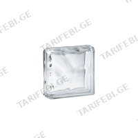 (19x19x8სმ) მინა ბლოკი Clear Double end Wave