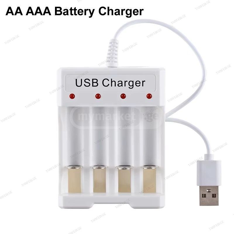 AAA and AA Rechargeable 4 Battery USB Charger