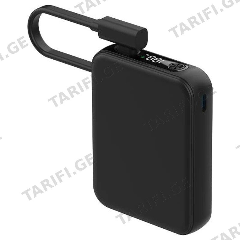 პორტატული დამტენი POWER BANK CELLY PB CABLE SLIM 5000 MAH 20W შავი