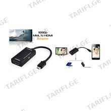 Kingda გადამყვანი ჰაბი Micro to HDTV Audio and video sync adapter (7449)