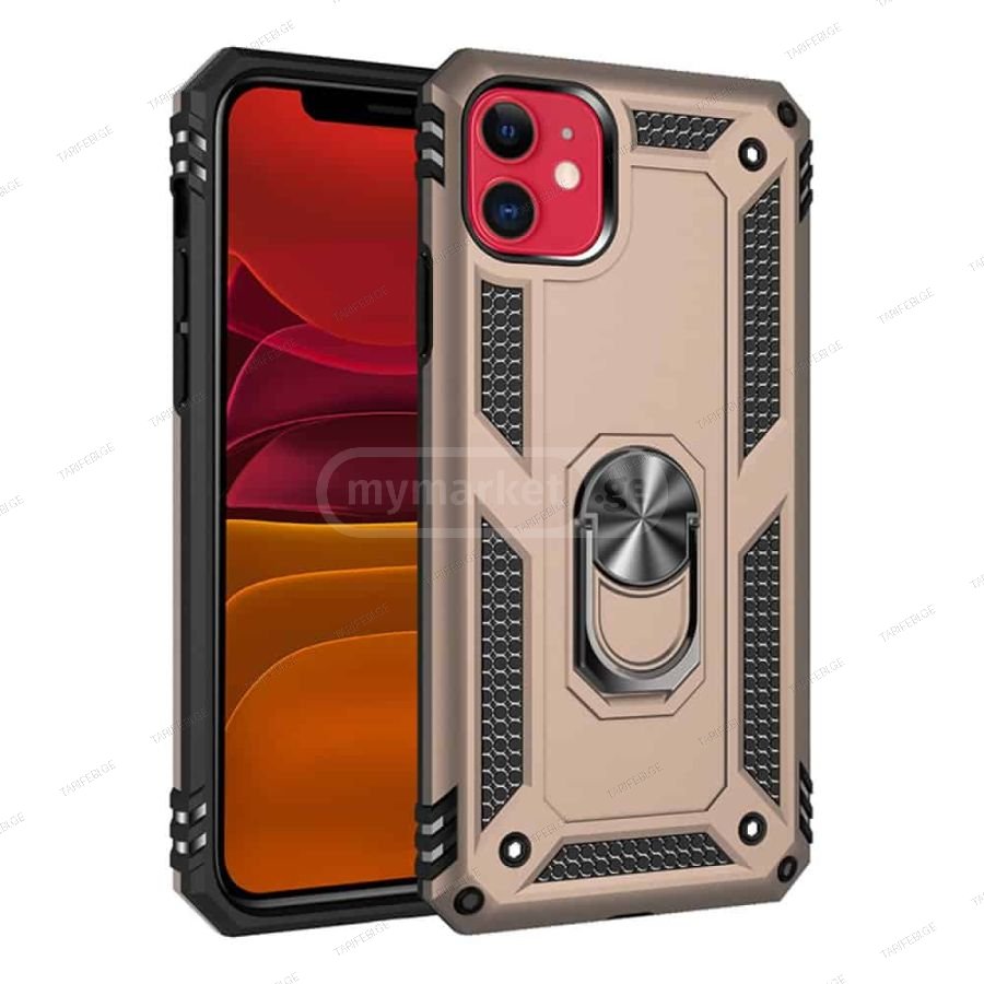 iPhone 11 Sofia Ring Case სილიკონის ქეისი ბეჭდით - ოქრო