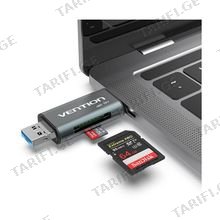 VENTION CLLHO SD Card Reader 2in1 Type-c to USB 3,0. ბარათის წამკითხველი