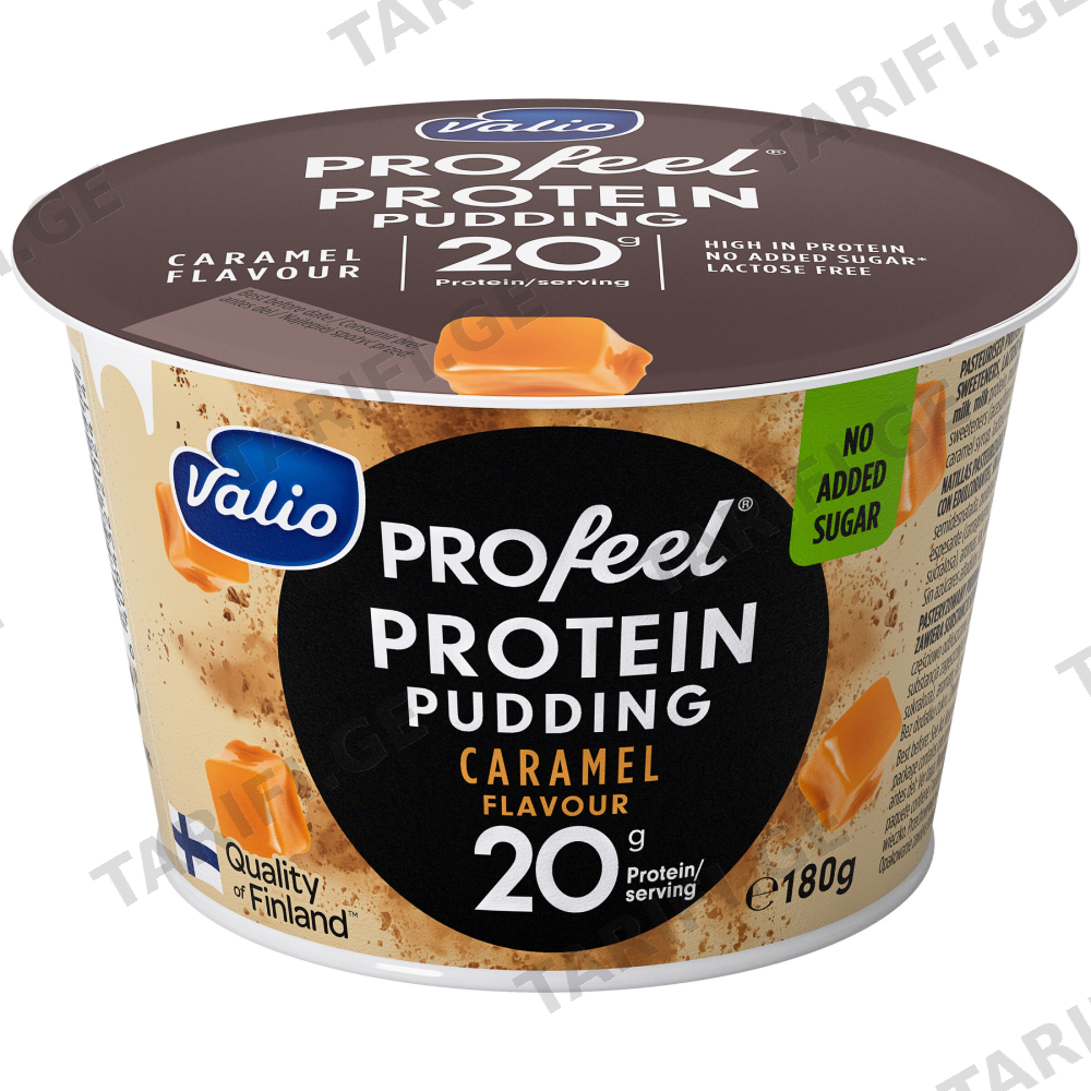 პროტეინის პუდინგი/Valio/ "Profeel" კარამელით/ შაქრის დანამატის გარეშე, ულაქტოზო 6*180 გრ
