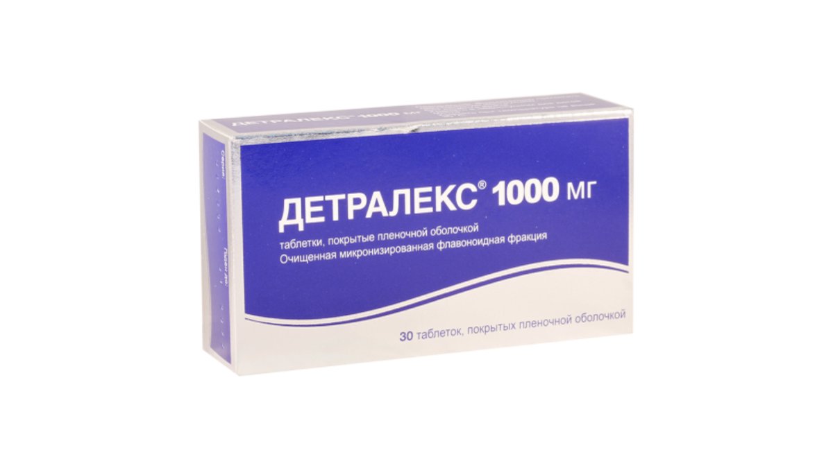 დეტრალექსი ტაბ.1000მგ(900მგ/100მგ) N30