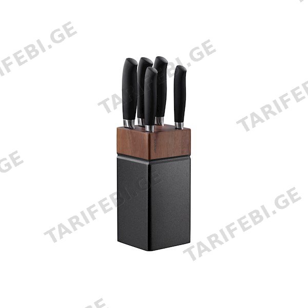 დანების ნაკრები Ardesto AR2020SW Knife set Black Mars 6pcs Wooden Block