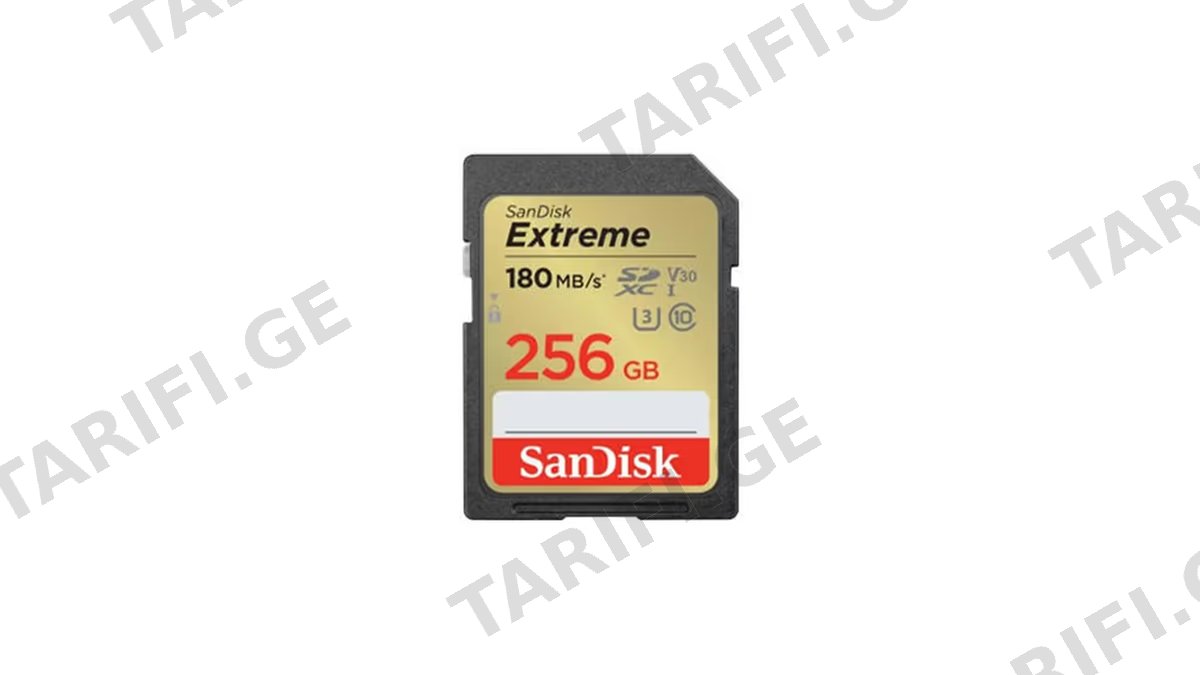 SanDisk 256GB Extreme SD/XC UHS-I Card 180MB/S V30/4K Class 10 SDSDXVV-256G-GNCIN
